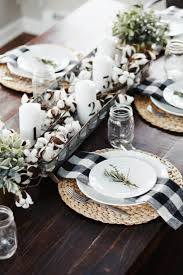 Black And White Fall Decor Mostly Black And White With Touches Of Green Dining Table Decor Christmas Table Decorations Fall Decor Diy