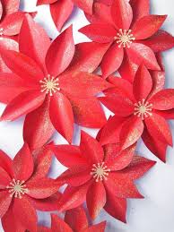 This Paper Flower Is A Christmas Ornament In A Beautiful Red Color Your Next Christmas Will Be Unique W Paper Flowers Handmade Flowers Paper Christmas Flowers