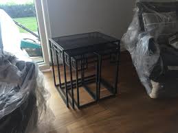 4 Lu Zigon Sehpa Takimi Uzeri Fume Camli Olarak Imal Edilmistir Cisa Metal Sehpa Mermer Home Mimar Interior Dekorasyon Ev Dekoru Dekor Ev Dekorasyonu