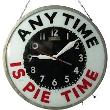 Vintage Lighted Advertising Clock Table Talk Pie Co Worcester Ma Advertising Clocks Clock Table Clock