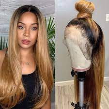 With the dual blonde and brunette tones, honey blonde coloured hair can be adapted by making it darker or lighter to suit different skin tones, eye colours and personal styles. Amazon Com Wicca Human Hair 150 Straight Honey Blonde Ombre Lace Front Wigs Black To Honey Blonde Human Hair Wig For Women 16 Full Lace Wig Beauty