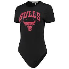 Women S Junk Food Black Chicago Bulls Bodysuit