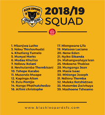 Baroka fc played against black leopards in 2 matches this season. Black Leopards Fc On Twitter 2018 2019 Squad