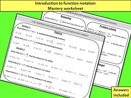 Function notation is a way to write functions that is easy to read and understand. Introduction To Function Notation Mastery Worksheet Teaching Resources