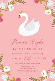 Birthday Party Invitations Online Princess Swan Birthday Invitation Template Free Greetings Island Baby Shower Invitation Templates Trendy Baby Shower Invitations Swan Baby Shower