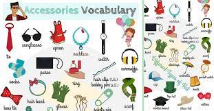 Accessories Vocabulary In English Learn Accessories Names 7esl Winter Garden Animal Decor Baby Animal Prints