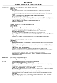 Senior Mechanical Design Engineer Resume Samples Velvet Jobs