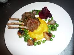 Impress at a dinner party with this five minutes before serving place in sous vide to warm through. Fresca Lamb Rack With Pumpkin And Cinnamon Puree Honey Roasted Shallots Beetroot Stack And Minted Peas