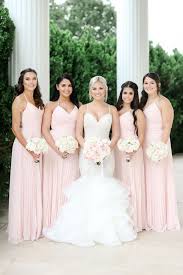 Blush Hues And Romantic Details For This Glamorous Southern Wedding Blush Pink Bridesmaid Dresses Light Pink Bridesmaid Dresses Pink Bridesmaid Dresses
