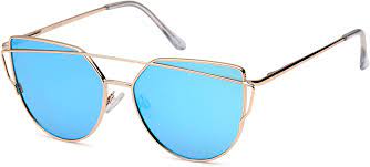 Amazon.com: QINKY Womens Cateye Aviator Metal Cross Bar Sunglasses - Mirror  Copper Lens on Black Frame : Clothing, Shoes & Jewelry