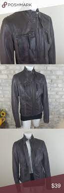 Black Rivet Leather Jacket Sze L Brown Moto Black Rivet Womens Leather Jacket Sze L Brown Motorcycle 100 Leather Leather Jackets Women Leather Jacket Jackets