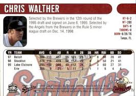 2000 Erie Seawolves Multi-Ad #18 Chris Walther Tampa Florida FL Baseball  Card