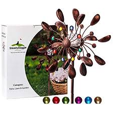 Solar Metall Windrad Mit Led Licht Und Schmucksteinen Windspiel Fur Draussen Leichter Aufbau Extra Antik Wind Spinners Garten Windrader Solarbeleuchtung