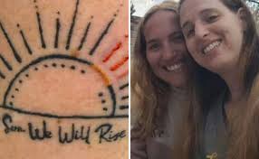 ימית, אחות של דורון שטיינברכר שחזרה מהשבי, משתפת בסגירת המעגל המרגשת: ״30  יום לתוך התופת הגדולה של חיי, בחרתי לקעקע שמש עם קרן חסרה. היה לי ברור שעוד  נזרח, שהאור יתגבר על