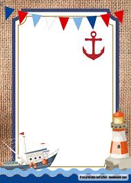 Nautical weddings often follow a navy blue or green color scheme. Free Nautical Theme Baby Shower Invitations Templates Free Printable Birthday Invitation Templates Bagvania