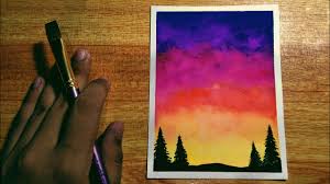 Easy Sunset Watercolor Painting For Beginners Tutorial Earl S Art Youtube And the best paint to paint with right now are watercolors!
