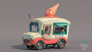 Artstation Ice Cream Truck Nikie Monteleone Ice Cream Truck Ice Cream Van Ice Cream Car