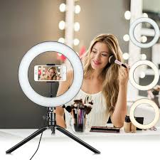 10 Led Ring Light With Stand For Youtube Tiktok Makeup Video Live Phone Selfie Walmart Com Led Ring Light Ring Light With Stand Led Ring