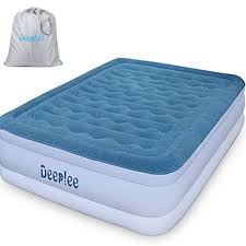 Deeplee Queen Size Air Bed Air Mattress Flocked Raised Airbed For Matras