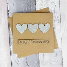 Cards specific to these anniversaries will feature the year number prominently in their design, but you can make any card a milestone card (or any anniversary a milestone anniversary) by writing that impressive new number somewhere in your personal message. 11th Anniversary Card Steel Wedding Anniversary Card Etsy Anniversary Cards Handmade Anniversary Cards Wedding Anniversary Cards