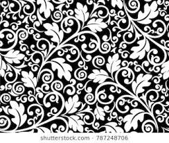 Black And White Pattern Background Free Seamless Black Background With White Pattern In Baroque Style Vector Retro Illustration Ideal For Printi In 2020 Retro Illustration Paisley Pattern Stock Images Free