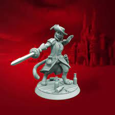 Custom Anthro Feline 3d Printed Fantasy Miniature Fantasy Miniatures Dnd Miniatures Hero