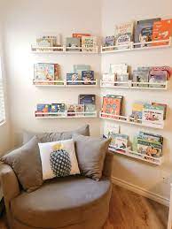 kids reading nook dyi book shelves ikea hack from spice racks room bookshelves shoe cabinet ideas
