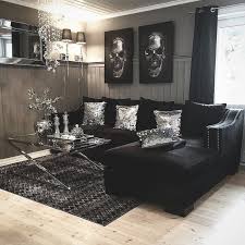Cool combination of furniture and decor; Black Sofa Living Room Decor Awesome Decors