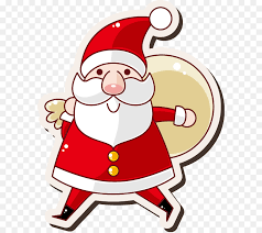 La hotte est orange et les jouets sont roses, verts, bleus, jaunes et rouges. Le Pere Noel Noel Dessin Anime Png Le Pere Noel Noel Dessin Anime Transparentes Png Gratuit