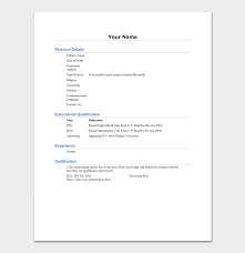 Easily personalize this basic resume layout that can be completed in under ten minutes through our intuitive process. Resume Template For Freshers 18 Samples In Word Pdf Foramt