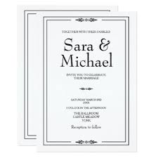 Black And White Invitation Card Simple Black And White Wedding Invitation Zazzle Com Black And White Wedding Invitations Invitations White Wedding Invitations