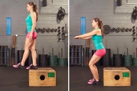 3 Box Drops Stand On Top Of A Sturdy Box Or Bench Start With An Eight To 12 Inch Box And Work Up In Height Ste Plyometrics Jump Workout Plyometric Workout
