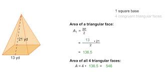 Slant height = √(h 2 + (b / 2) 2) where, h = height of the pyramid b = base of the pyramid example a triangular pyramid with height 10 cm and base length 8 cm has a slant height of An Orange Square Pyramid With A Line Showing The Slant Height Of The Triangular Sides Is Twenty One Yards And The Side Lengths Orange Square Triangular Square