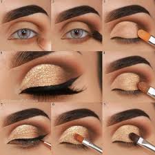G O L D Step By Step B Eyemakeupcat Eyemakeupcat Step Gold Eye Makeup Tutorial Gold Eye Makeup Eye Makeup Steps