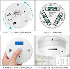 This smoke alarm contains a photoelectric sensor the voice also indicates when the battery is low. Fgryb Carbon Monoxide Detector Battery Operated Digital Display Carbon Monoxide Alarm Co Detector Alarm Clock Warning Power Detection Equipment 3 X Aa Battery Not Included Fire Safety Ecog Carbon Monoxide Detectors