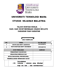 Perpaduan amat mustahak untuk mengekalkan keharmonian dan kedamaian di sesebuah negara. Doc Universiti Teknologi Mara Ctu555 Sejarah Malaysia Tajuk Kertas Kerja Hak Hak Keistimewaan Orang Melayu Aiza Aiza Academia Edu