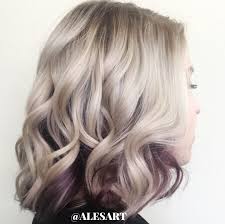White Blonde With Purple Natural Blonde Highlights Blonde Hair Color Hair Color
