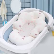 Buy Online Baby Shower Bath Tub Pad Non Slip Bathtub Mat Newborn Safety Nursing Security Bath Support Soft Comfort Body Cushion Mat Pillow Alitools