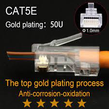 Xintylink Rj45 Connector Cat6 50u 6u Ethernet Cable Plug Cat5e Utp 8p8c Rj 45 Cat 6 Network Modular Lan Jack Cat5 Keystone Ends In 2021 Cable Plug Rj45 Nickel Plating