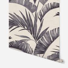 Mural wallpaper tropical rain forest banana leaves home business wall decoration. Arthouse Banana Palm Charcoal Wallpaper Wilko