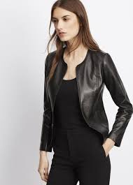Tailored Collarless Leather Jacket Collarless Leather Jacket Leather Jacket Clothes