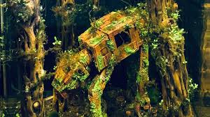 Creating the perfect star wars fish tank total e dog star wars style at large aquarium fish tank lego star wars hoth fish tank aquarium you starwars fishtank you. Aquarium With Sunken Algae Covers At At Aquascape Is A Sight To Behold Shouts