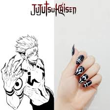 Sukuna nail art in 2023 | Anime nails, Fake nails designs, Soft nails