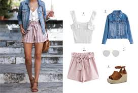 10 Ways To Style Paper Bag Shorts Paper Bag Shorts Embellished Sandals Outfit Slow Fashion Clothes