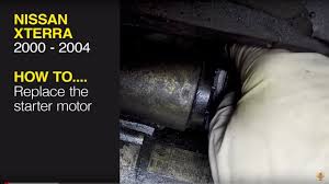 Remove the intake tube, then the starter bolts can be removed and the starter replaced. Replace The Starter Motor On A Nissan Xterra 00 04 Pathfinder 96 04 Or Frontier Pick Up 98 04 Youtube