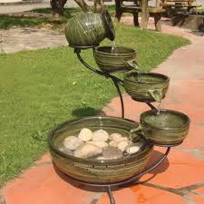 Bird Bath Fountain Home Depot Smart Solar Ceramic Solar Cascade Fountain With Green Bamboo Finish 23931r01 The Home Depot Solar Water Feature Solar Water Fountain Solar Fountain