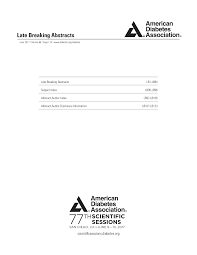 Http Diabetes Diabetesjournals Org Highwire Filestream 79063 Field Highwire Adjunct Files 0 2017 Ada Lb Abstracts Highres Pdf