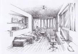 Perspektif rumah dengan 2 titik hilang. Bab 3 Menggambar Perspektif Bhaskara Rufiadi Exacta Class