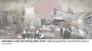 Tensta is 716 meters away, 10 min walk. Reimagine A Safe And Inviting Public Realm Exploring Possibilities Around Tensta Centrum