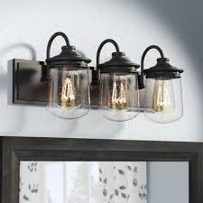 I found all of the tile for the bathroom at the tile shop! Gracie Oaks Aagat 3 Light Vanity Light In 2021 Farmhouse Vanity Lights Vanity Lighting Farmhouse Vanity